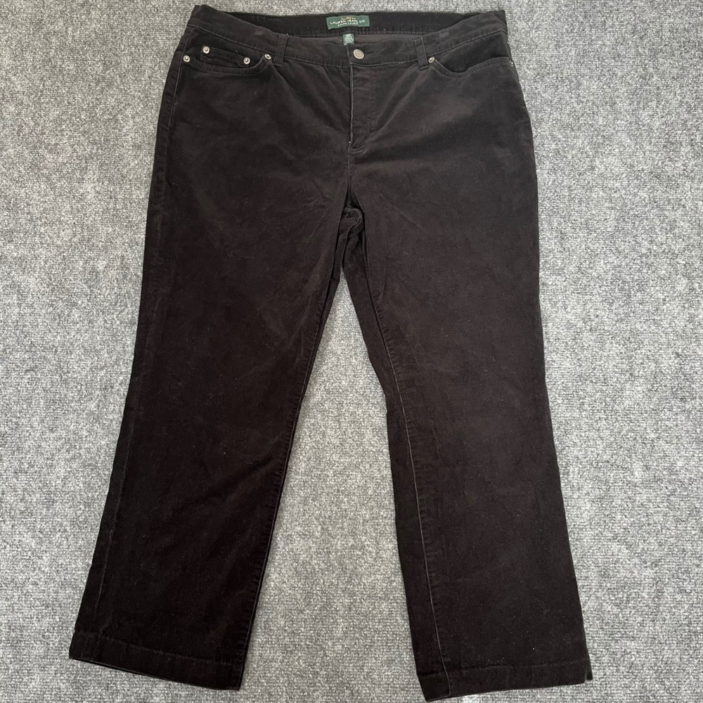 Lauren Ralph Lauren Womens 16W Brown Corduroy Straight Leg Pants LRL Jeans Co